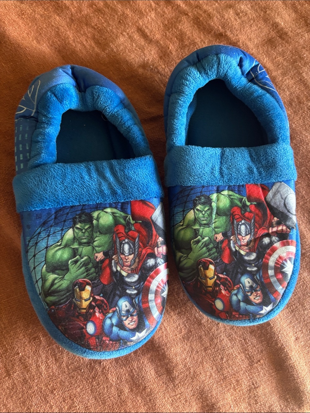 Blue Marvel Characters Kids Slip-On One-Piece Slippers